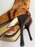 Roberto Cavalli 2000s pony zebbrett multibrown boots