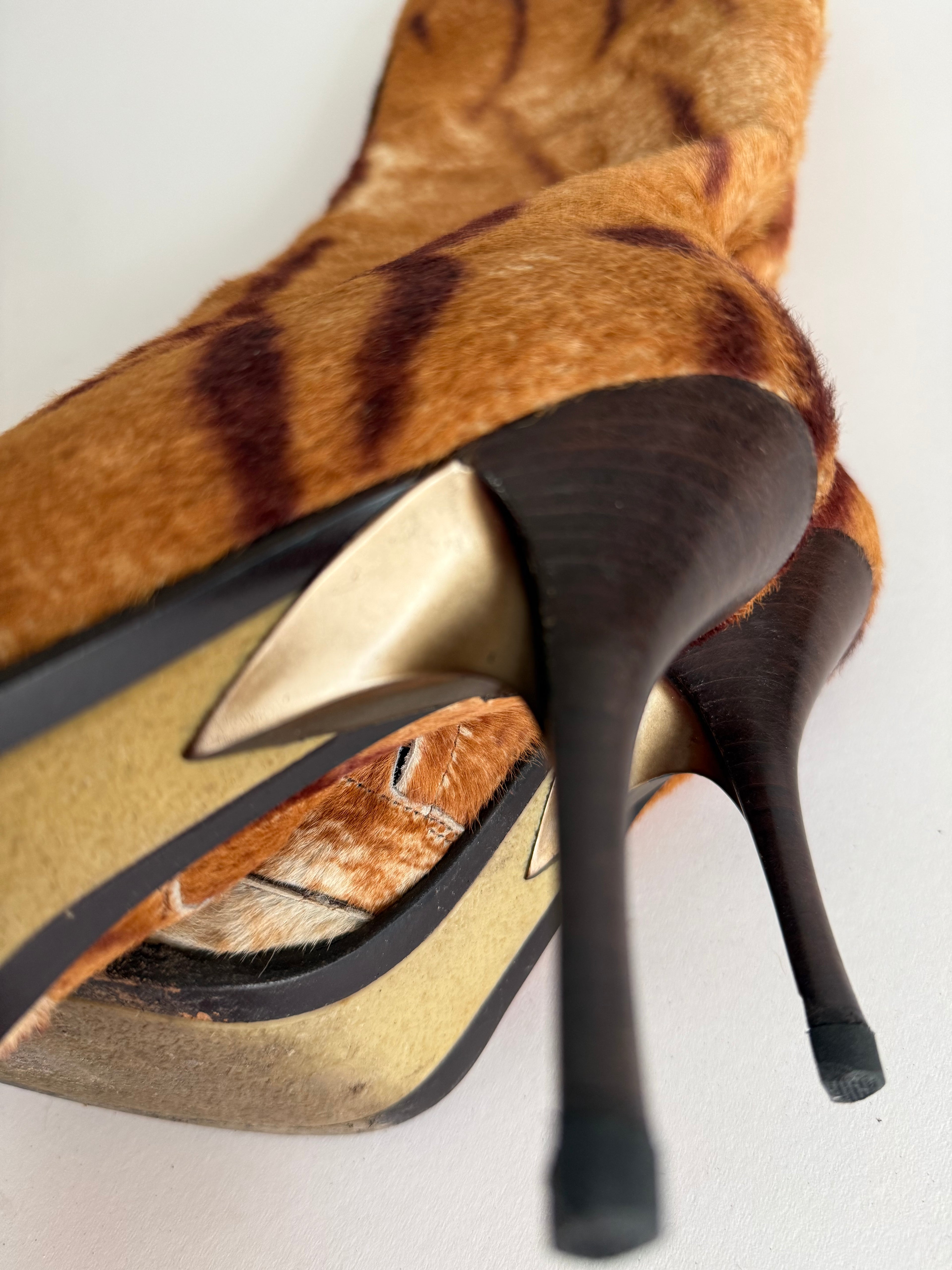 Roberto Cavalli 2000s pony zebbrett multibrown boots