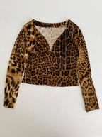 Roberto Cavalli cardigan FW 2000 Leo print velvet