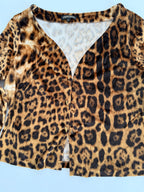 Roberto Cavalli cardigan FW 2000 Leo print velvet