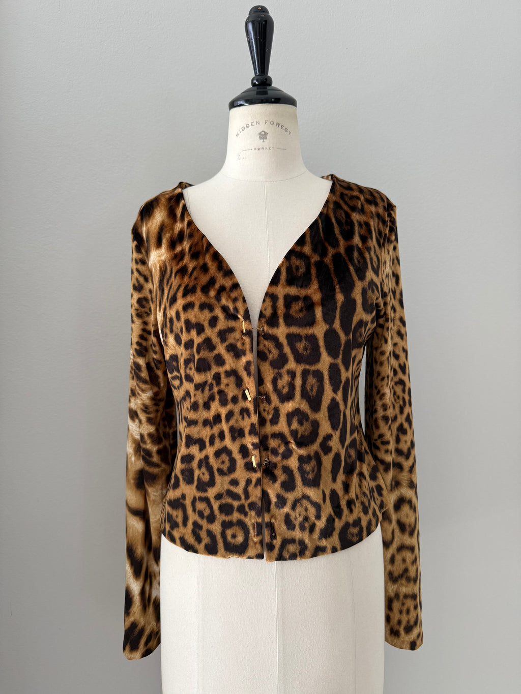 Roberto Cavalli cardigan FW 2000 Leo print velvet