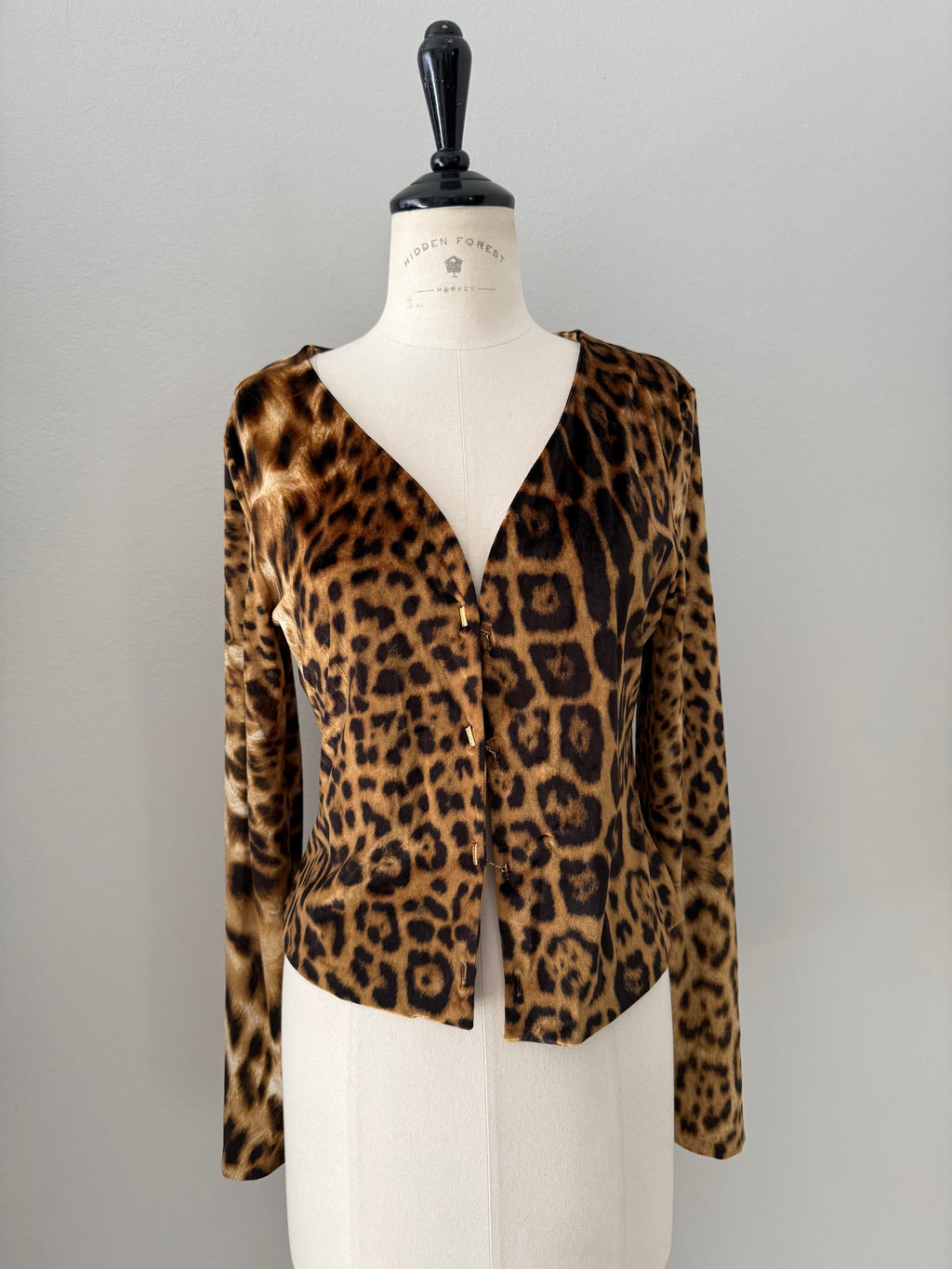 Roberto Cavalli cardigan FW 2000 Leo print velvet