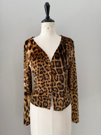 Roberto Cavalli cardigan FW 2000 Leo print velvet