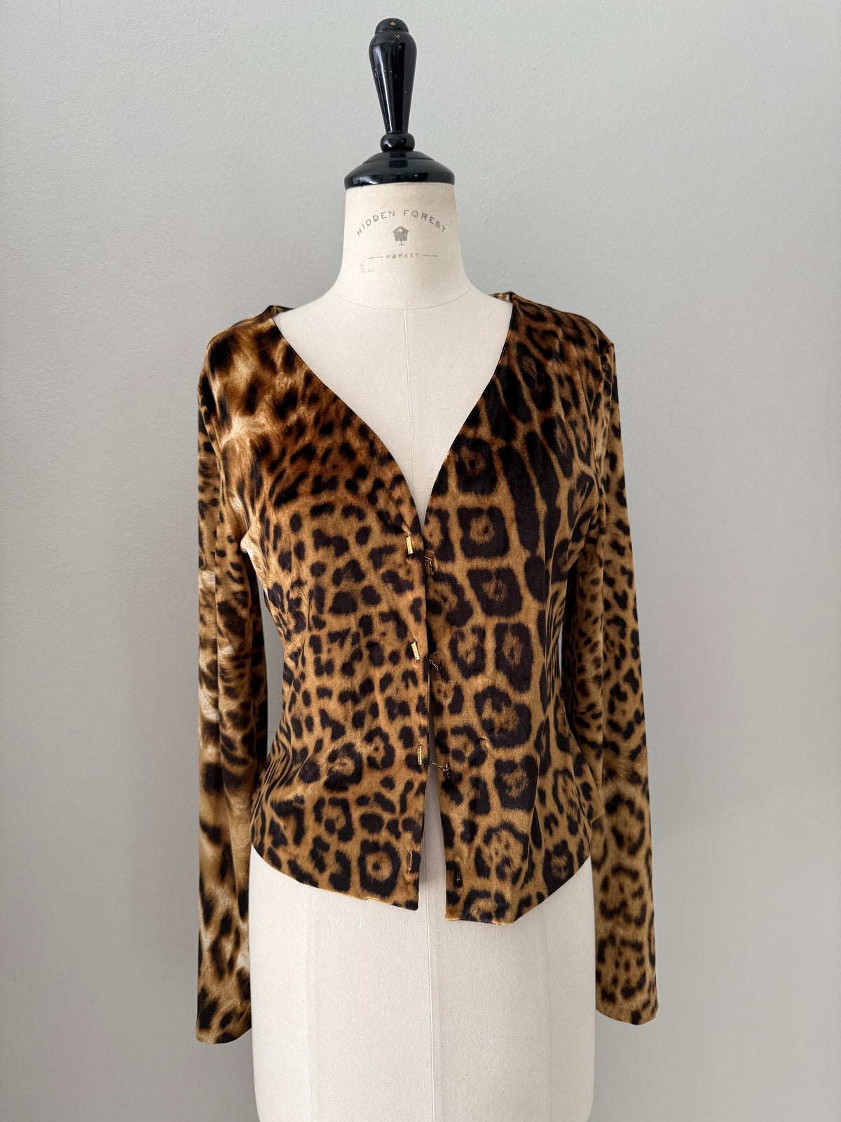 Roberto Cavalli cardigan FW 2000 Leo print velvet