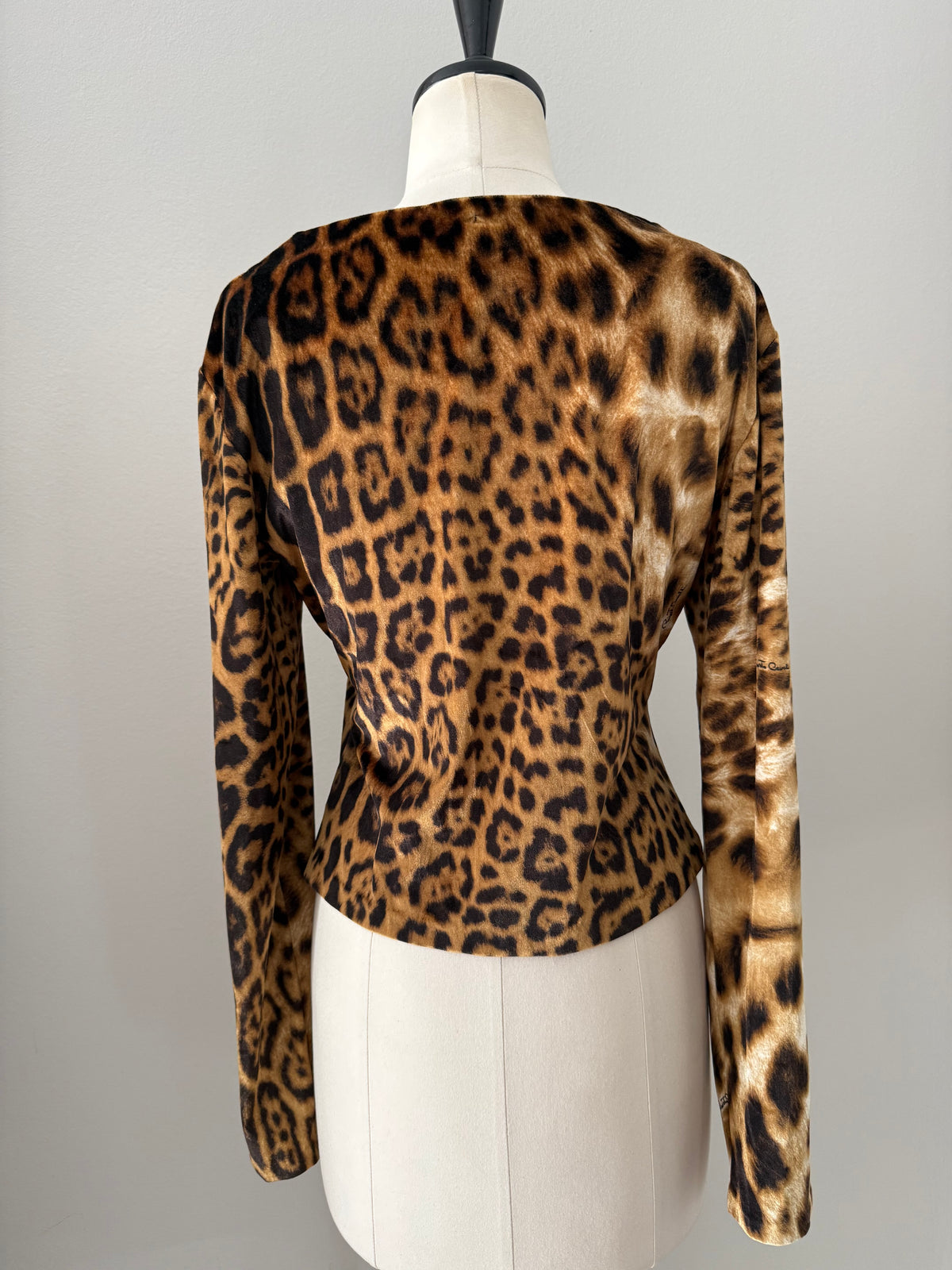 Roberto Cavalli cardigan FW 2000 Leo print velvet