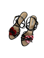 Prada red shiny heart sandals