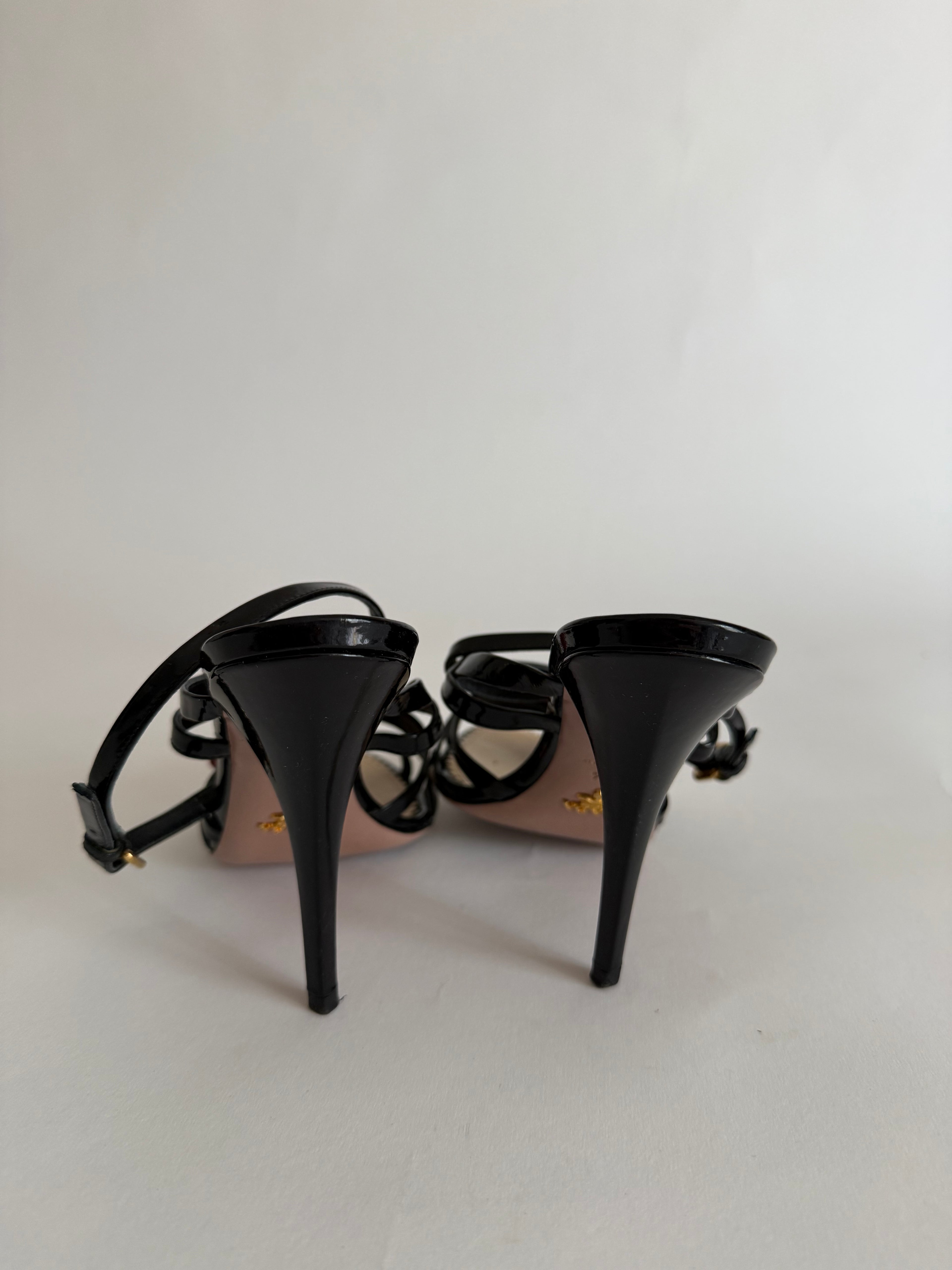Prada red shiny heart sandals