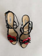 Prada red shiny heart sandals