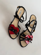 Prada red shiny heart sandals