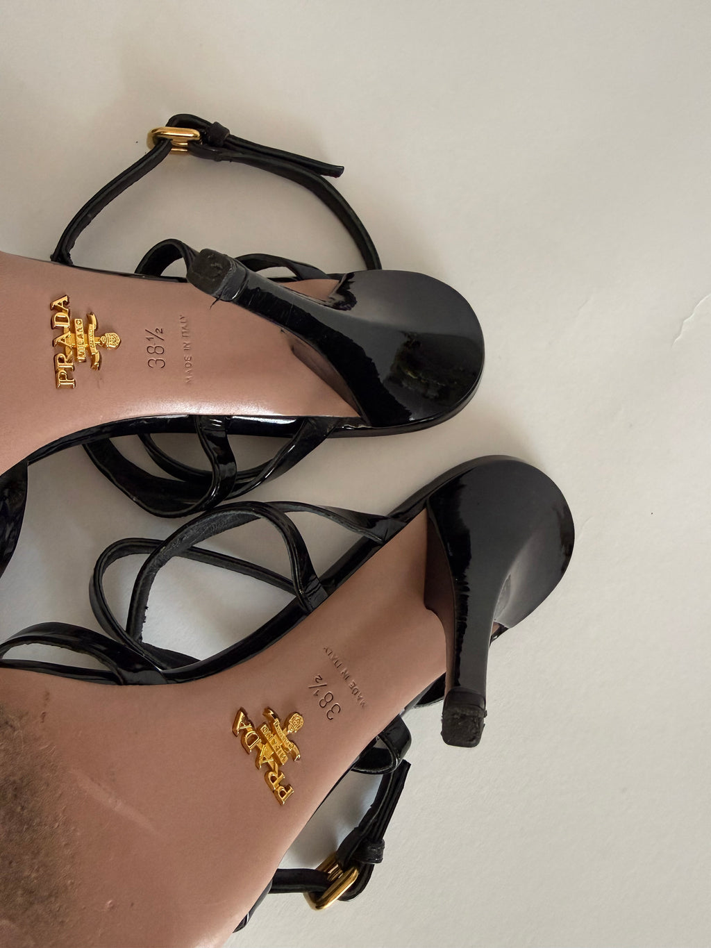 Prada red shiny heart sandals