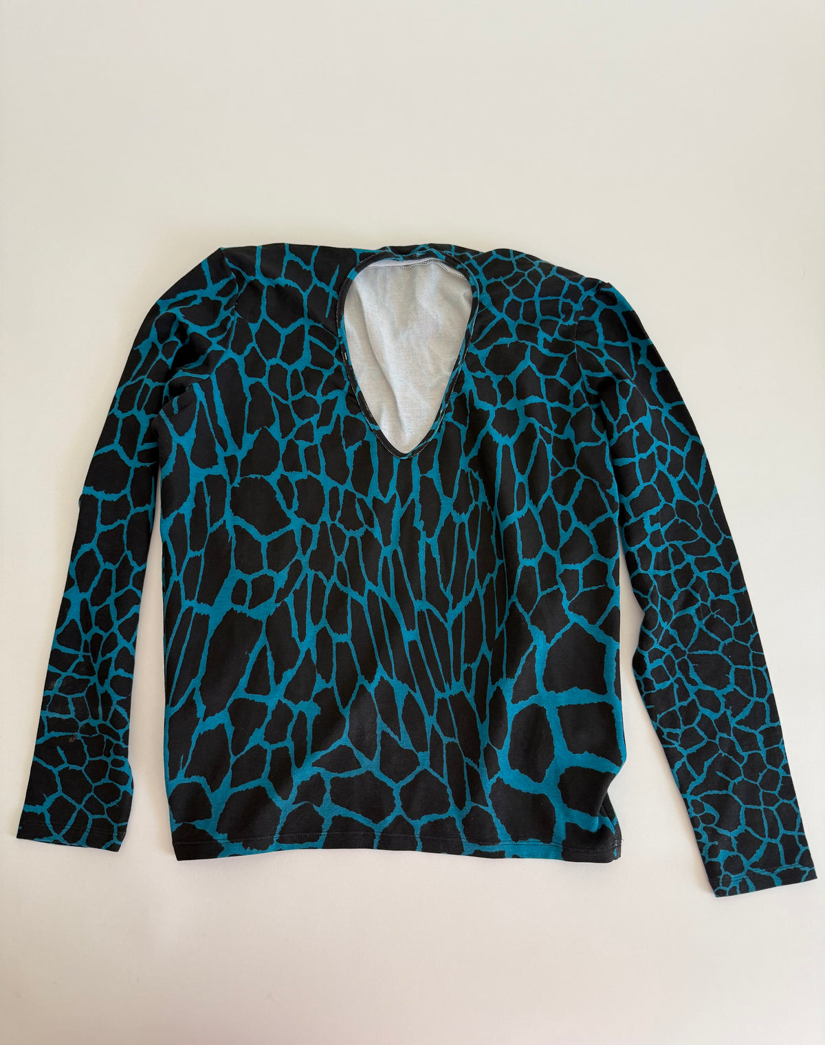 Roberto Cavalli FW 2000 long-sleeved knit t-shirt giraffe