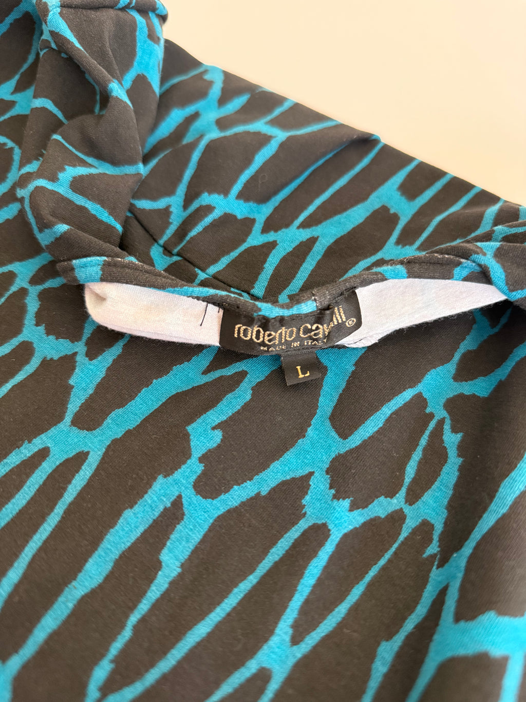 Roberto Cavalli FW 2000 long-sleeved knit t-shirt giraffe
