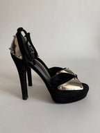 Gucci black silver heels