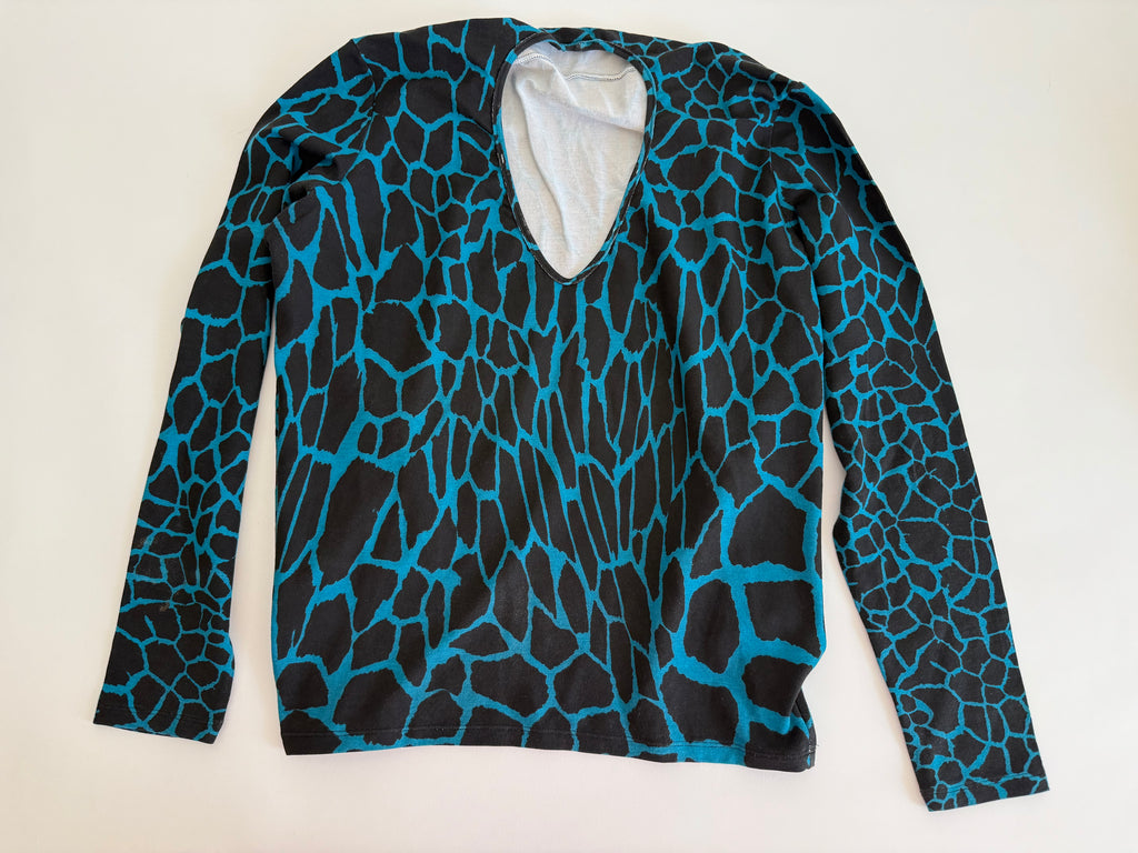 Roberto Cavalli FW 2000 long-sleeved knit t-shirt giraffe