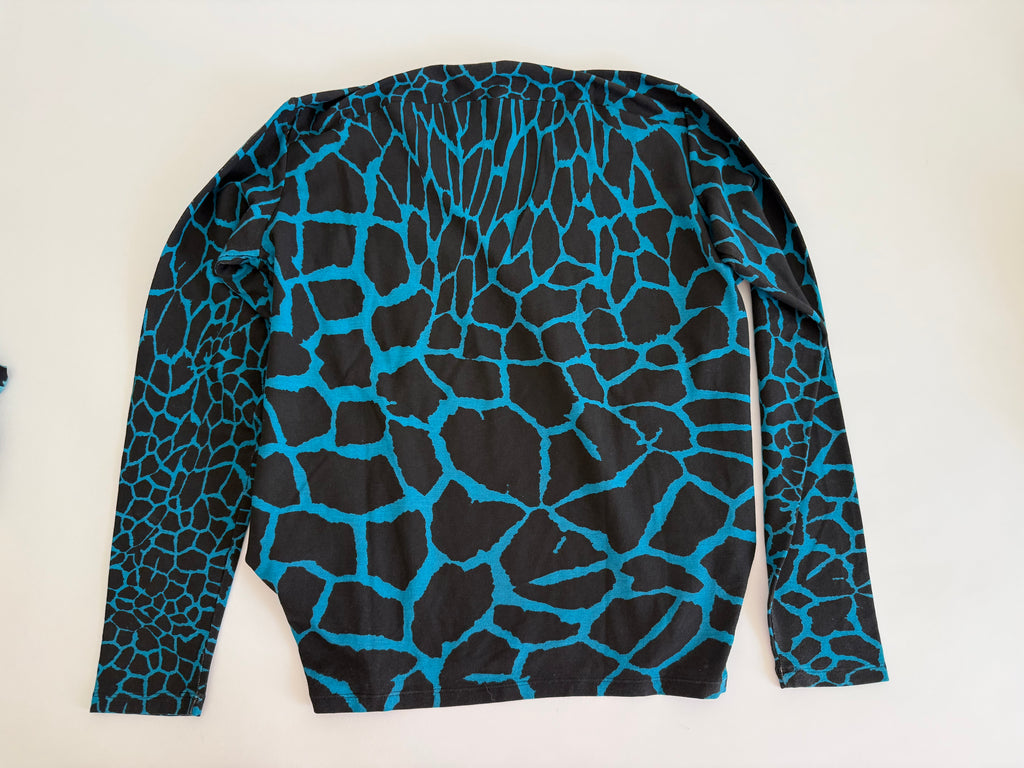 Roberto Cavalli FW 2000 long-sleeved knit t-shirt giraffe