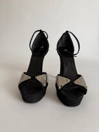 Gucci black silver heels