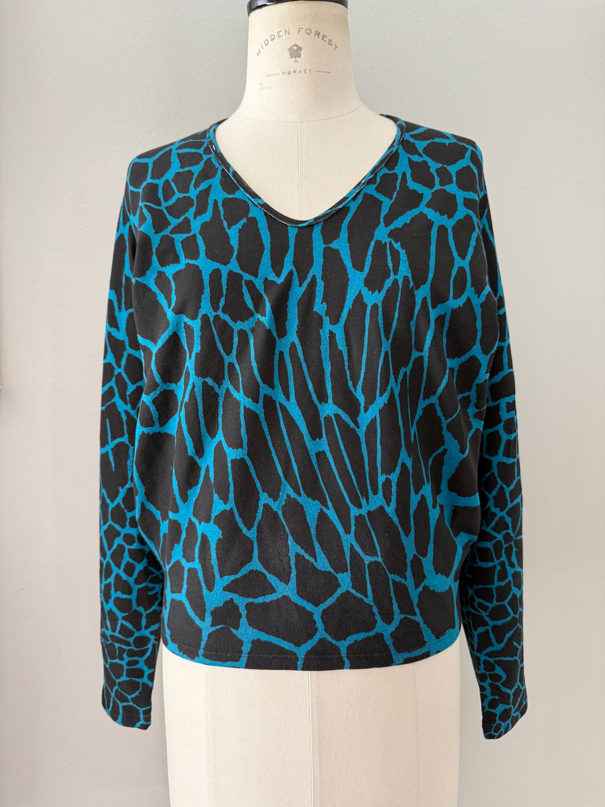 Roberto Cavalli FW 2000 long-sleeved knit t-shirt giraffe
