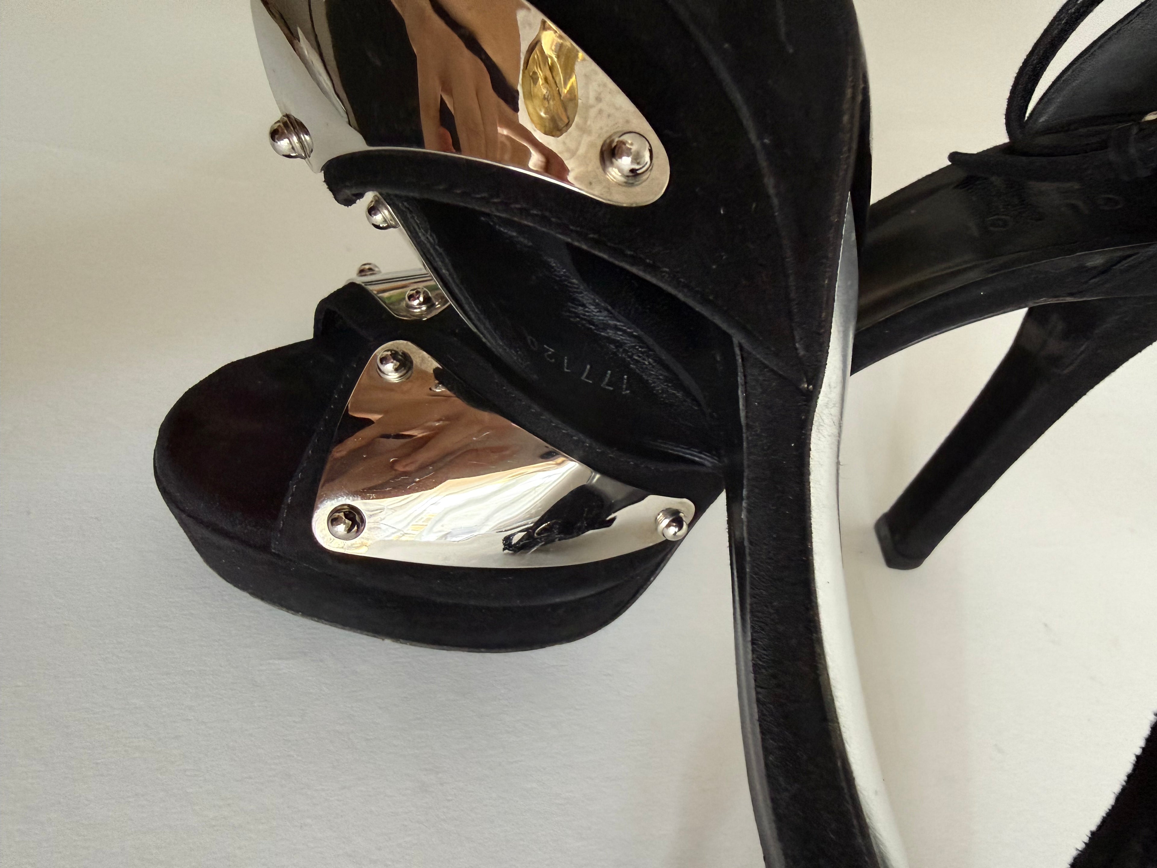 Gucci black silver heels
