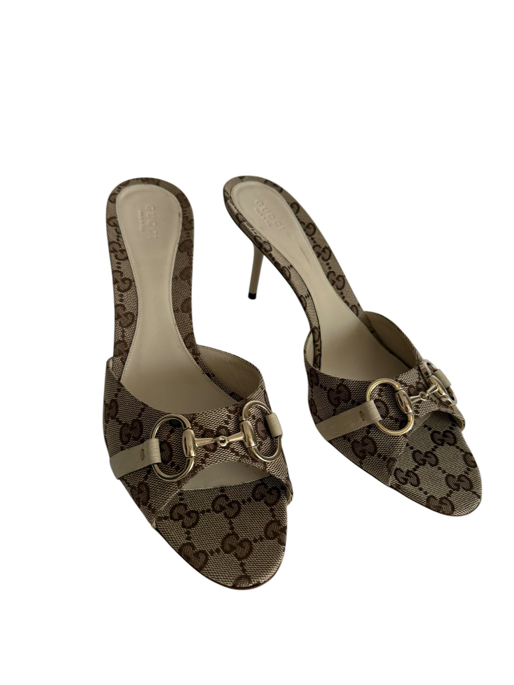 Gucci horsebit monogram heels