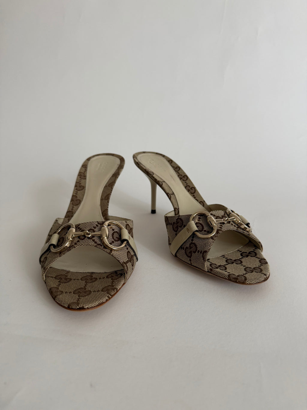 Gucci horsebit monogram heels