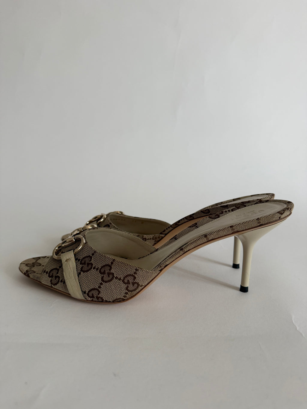 Gucci horsebit monogram heels