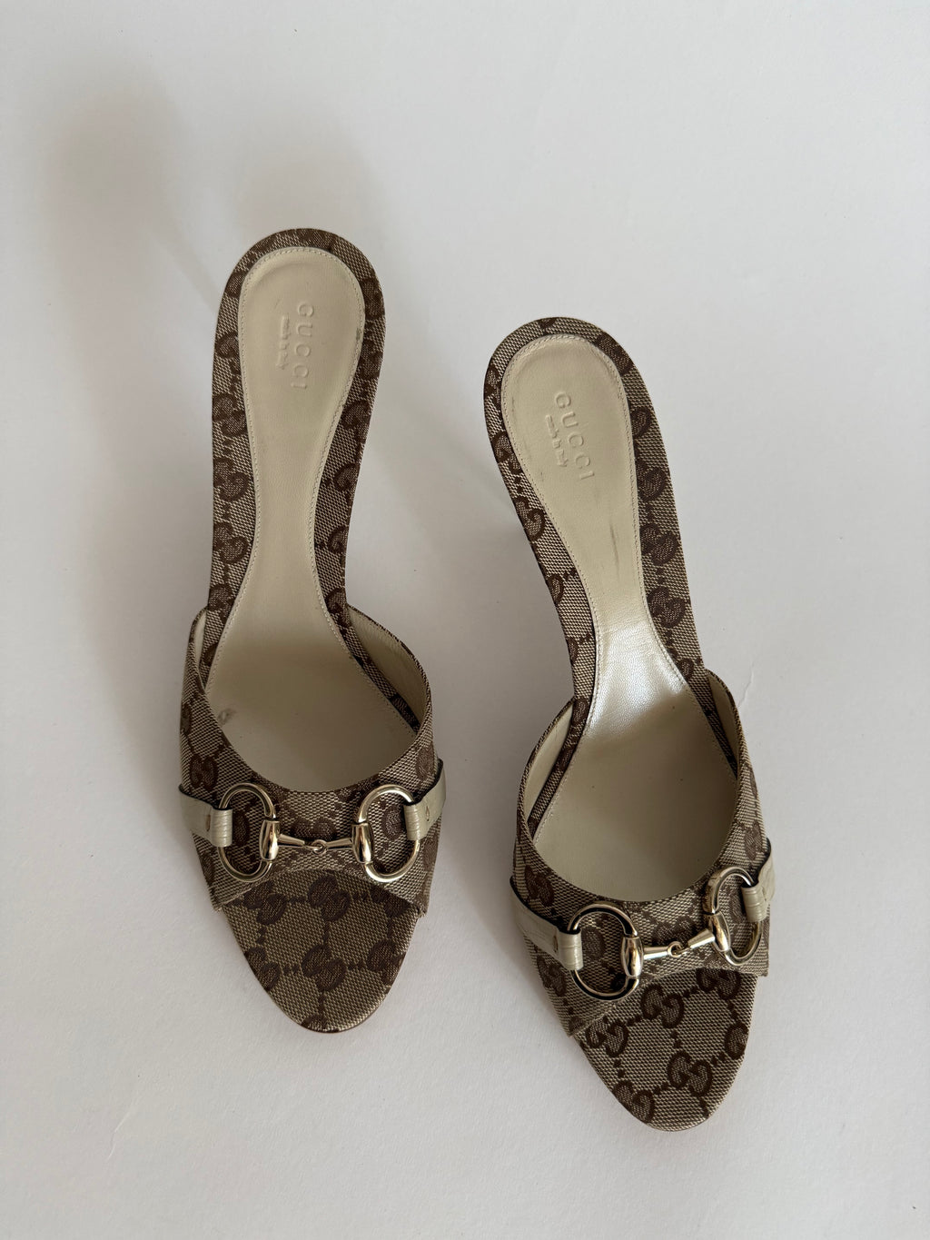 Gucci horsebit monogram heels