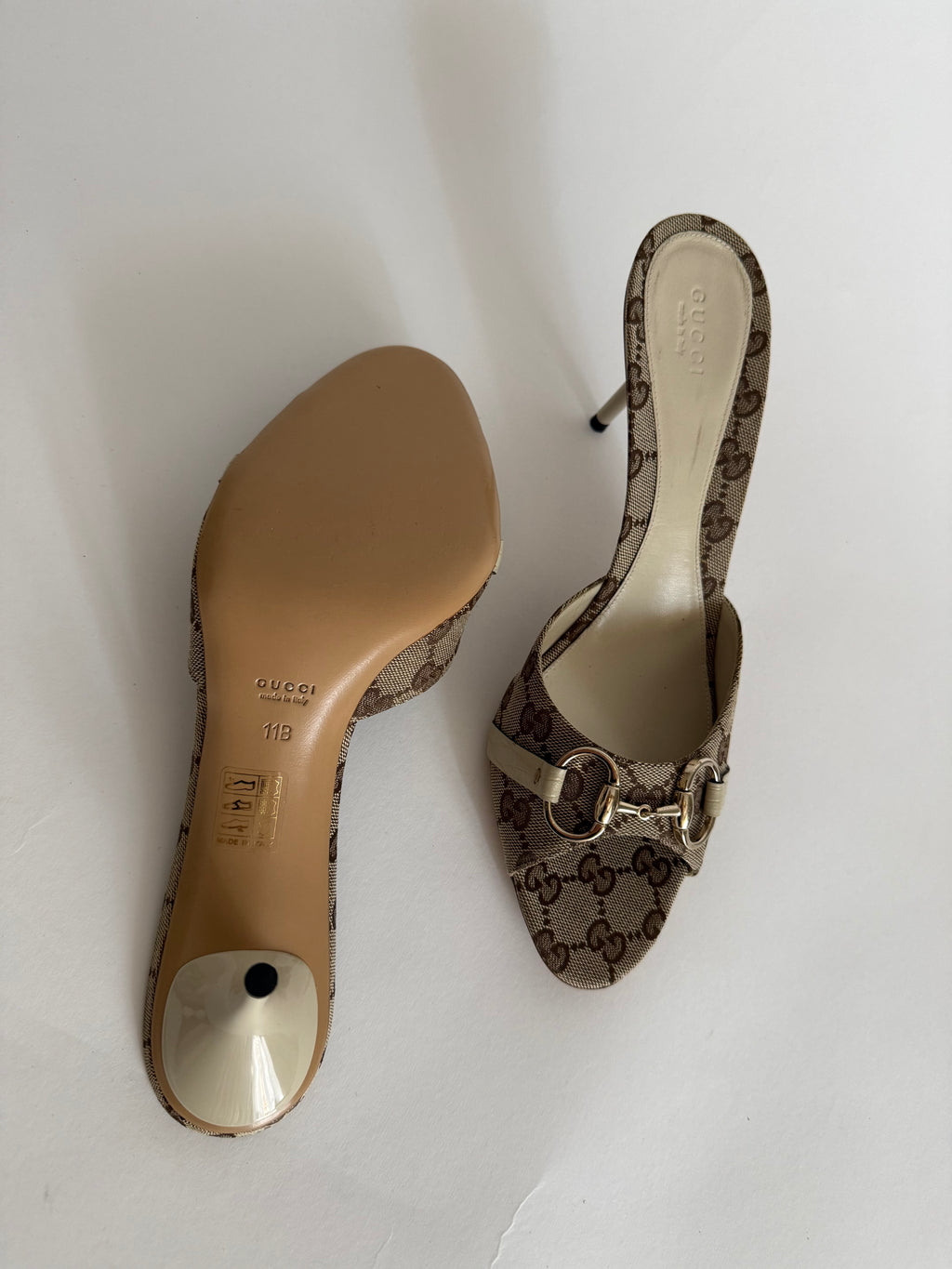 Gucci horsebit monogram heels
