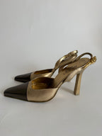 Gucci F/W 2000 gold tiger slingback