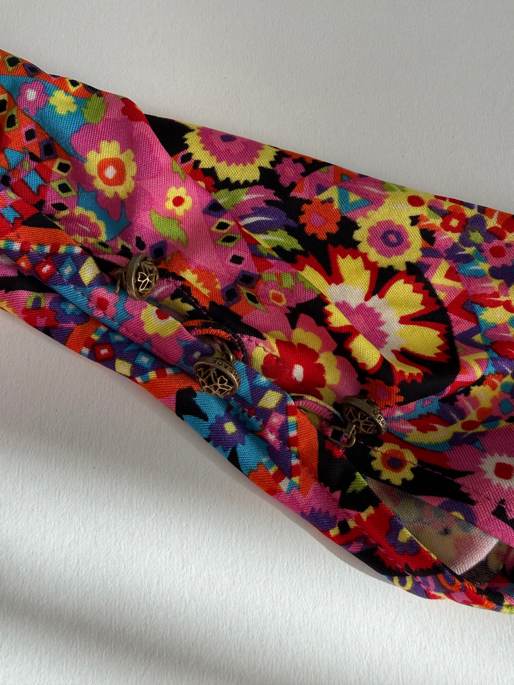 Iconic Gianni Versace FW 2002 Runway multicolor flower dress