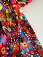 Iconic Gianni Versace FW 2002 Runway multicolor flower dress