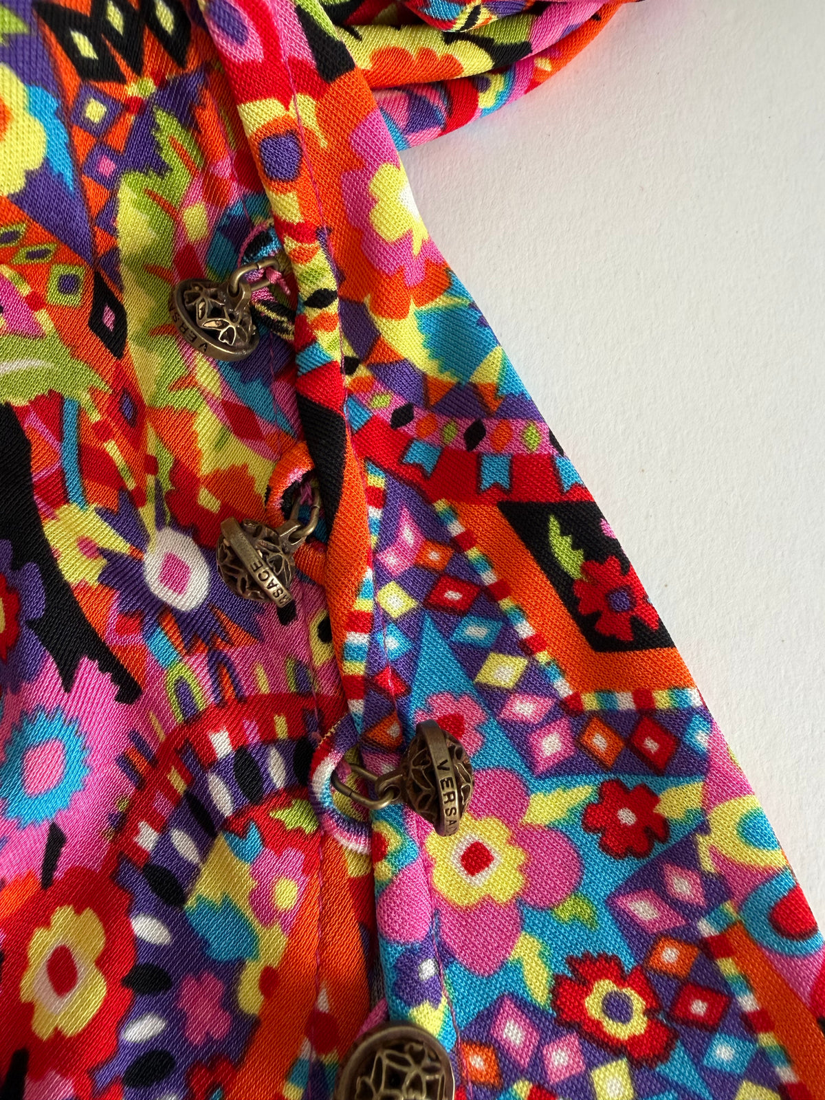 Iconic Gianni Versace FW 2002 Runway multicolor flower dress