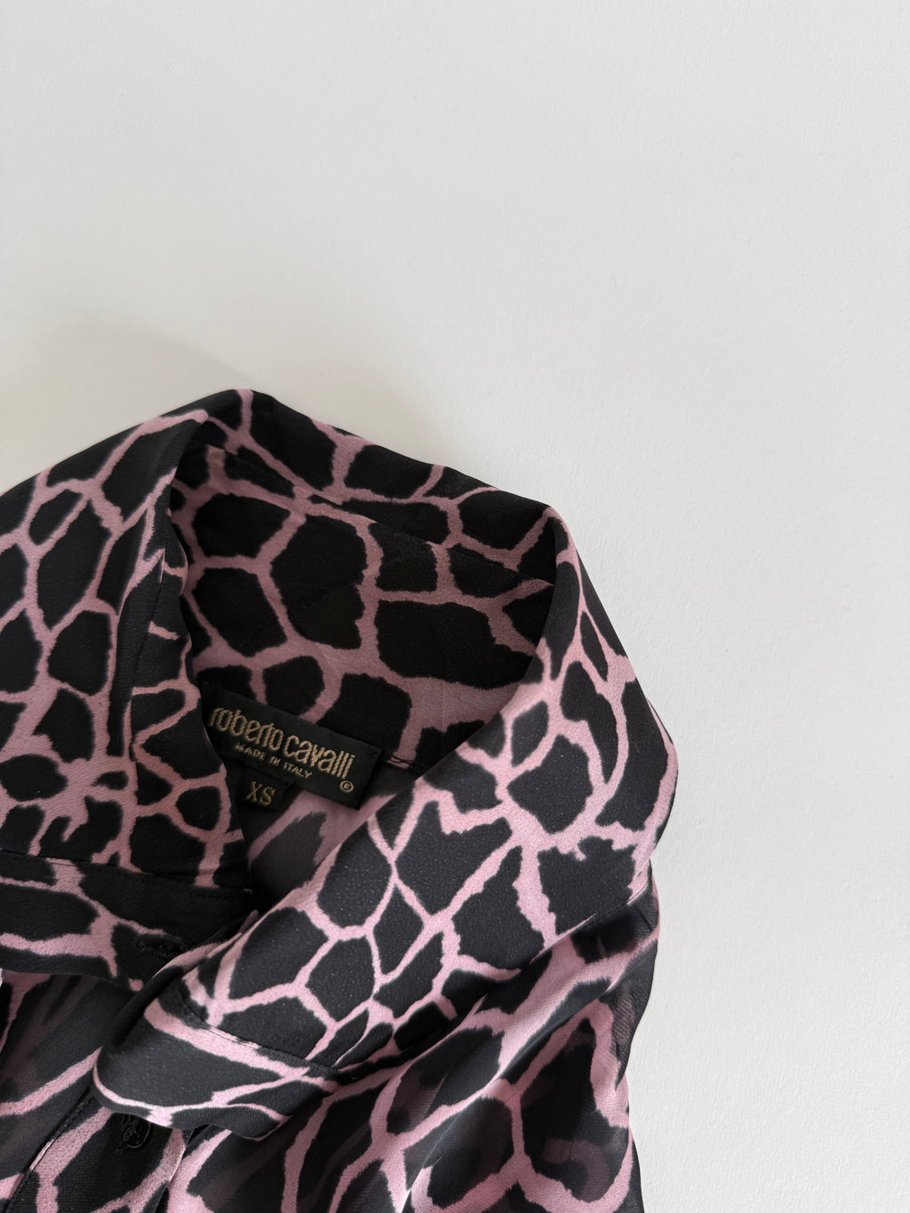 Roberto Cavalli FW 2000 silk giraffe shirt