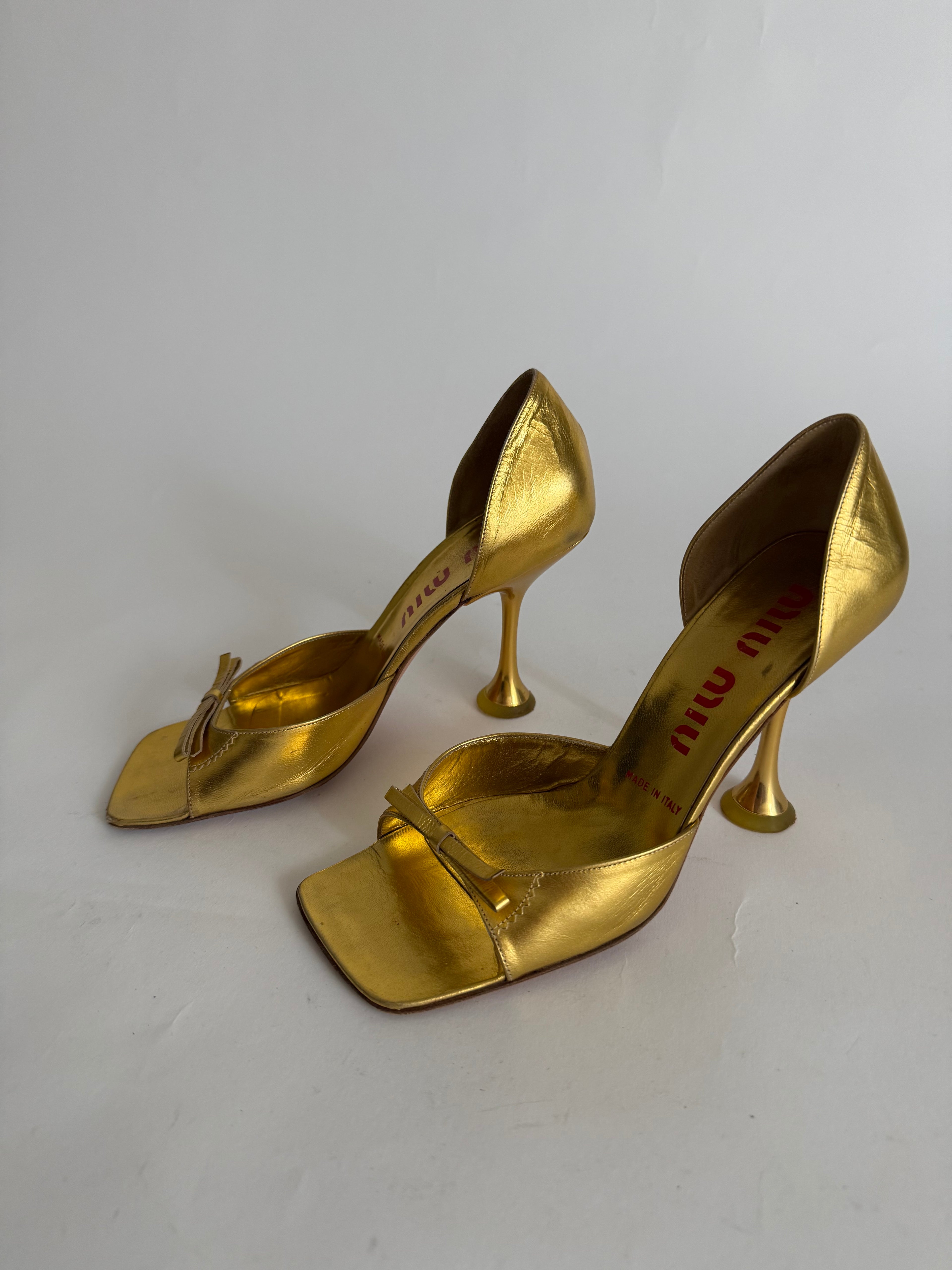 Miu Miu 1999 gold heels