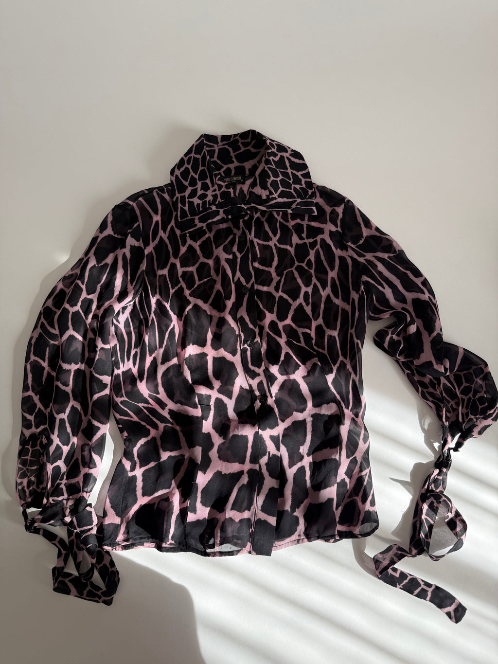 Roberto Cavalli FW 2000 silk giraffe shirt