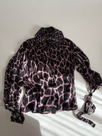 Roberto Cavalli FW 2000 silk giraffe shirt