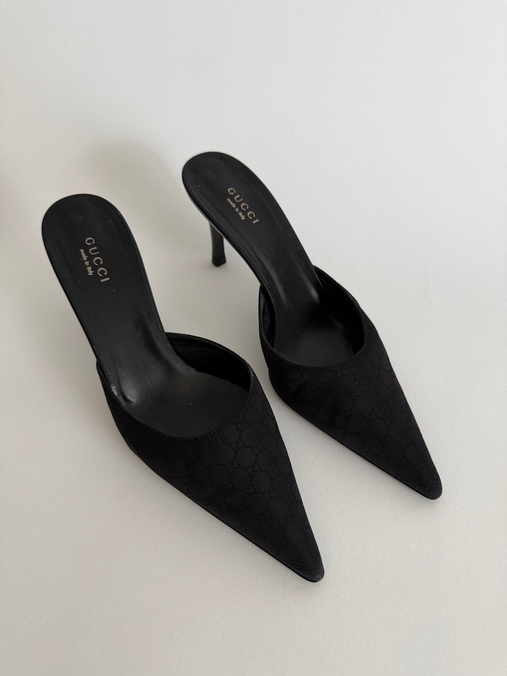 Gucci mules GG monogram tela
