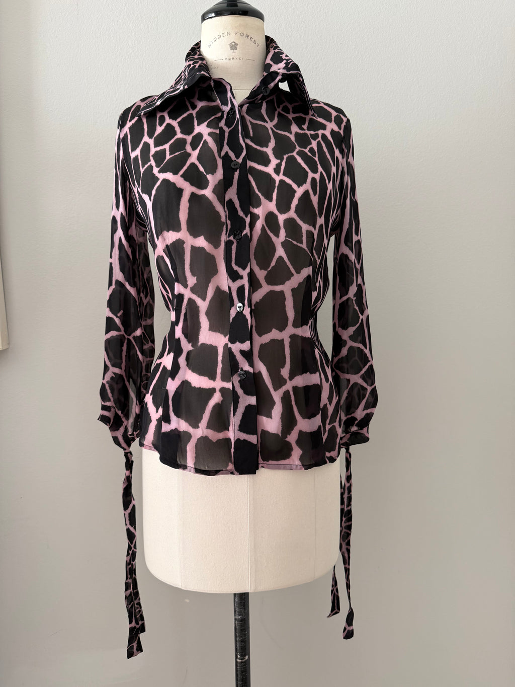 Roberto Cavalli FW 2000 silk giraffe shirt