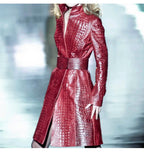 Roberto Cavalli FW 2000 Runway red cocco coat