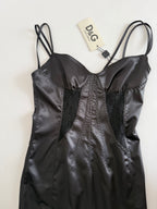 Dolce & Gabbana FW 2003 satin black dress