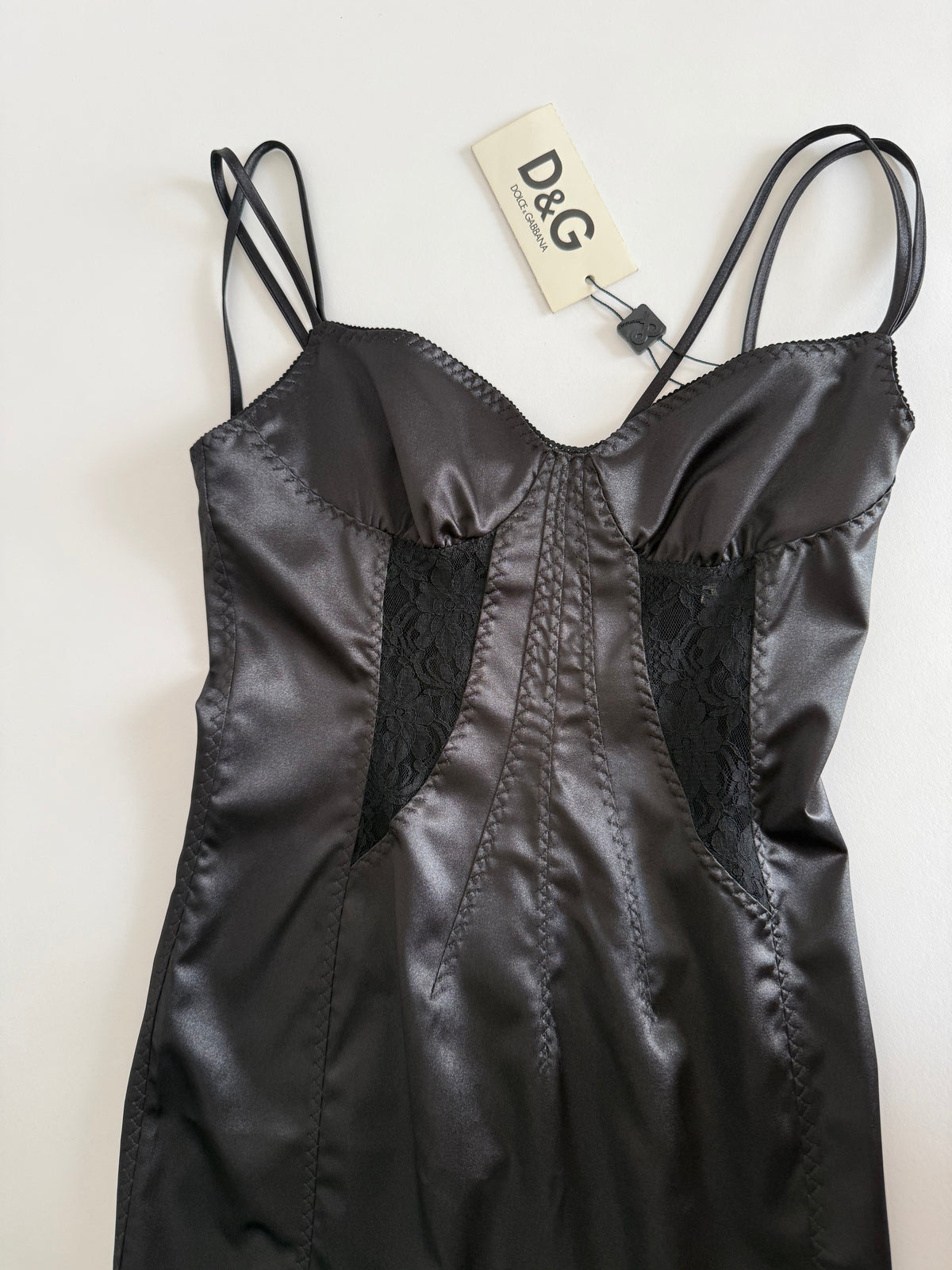 Dolce & Gabbana FW 2003 satin black dress