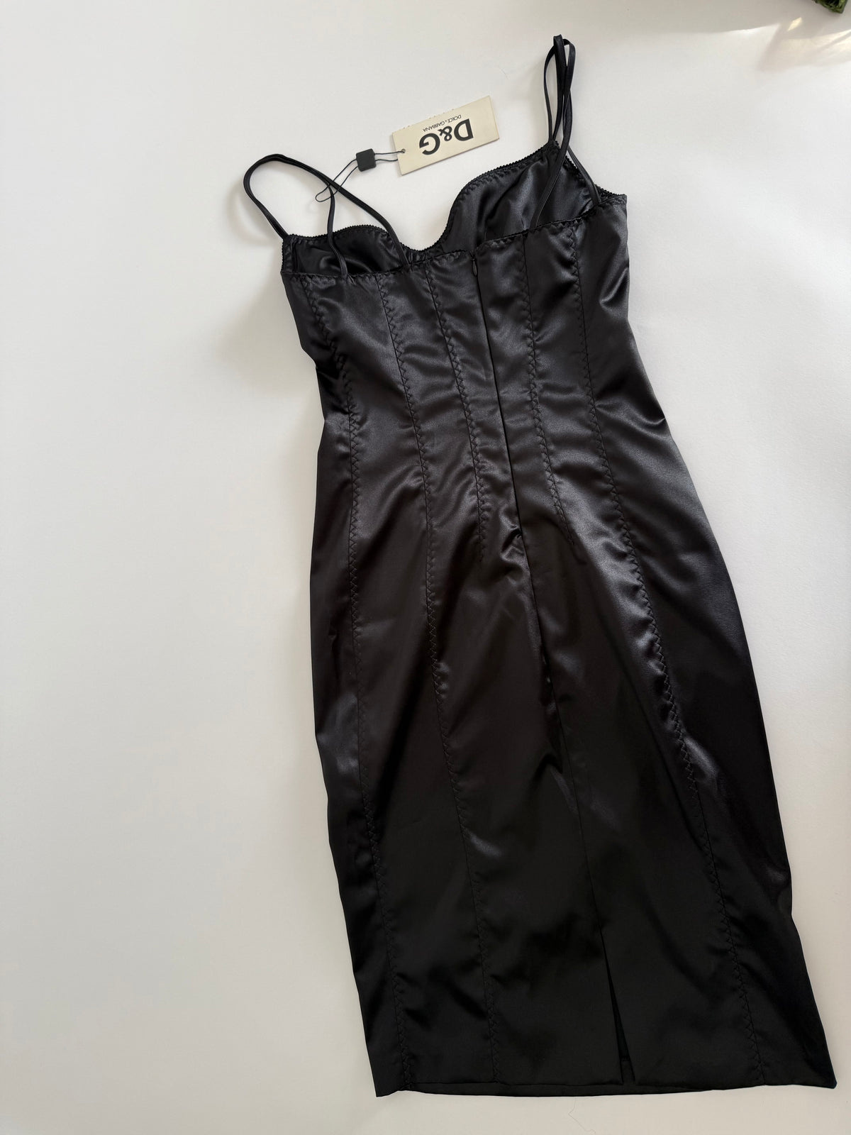 Dolce & Gabbana FW 2003 satin black dress