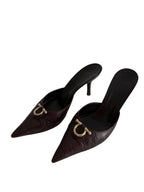 Gucci monogram leather GG mules