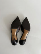 Gucci monogram leather GG mules