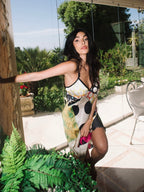 rare John Galliano multicolor polka dot 2000s silk dress 2yk