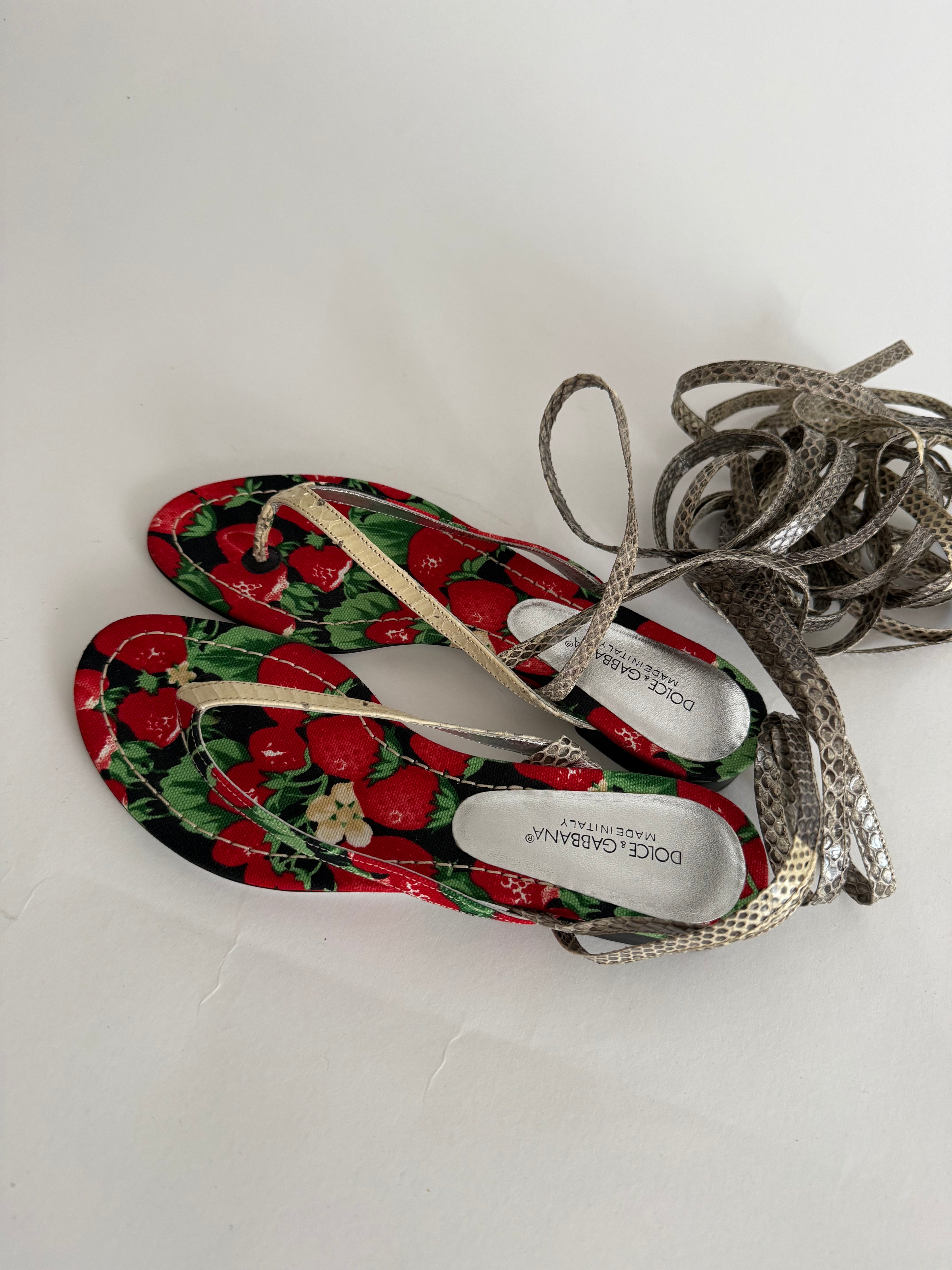 Dolce & Gabbana 90s strawberry sandals