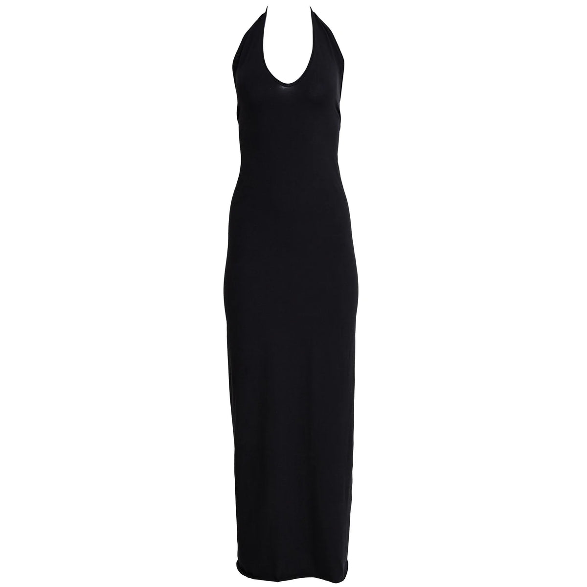 Jean Paul Gaultier long black cut-out dress early 2000s