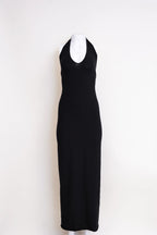 Jean Paul Gaultier long black cut-out dress early 2000s