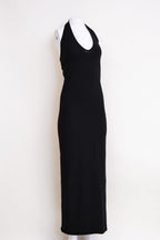 Jean Paul Gaultier long black cut-out dress early 2000s