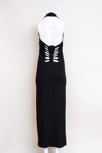 Jean Paul Gaultier long black cut-out dress early 2000s