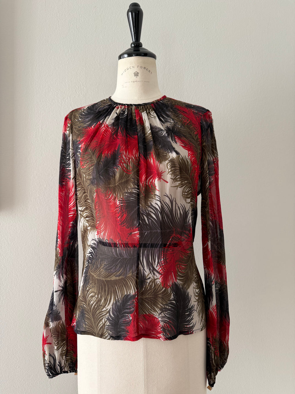 Gianni Versace FW 2001 silk feathers shirt